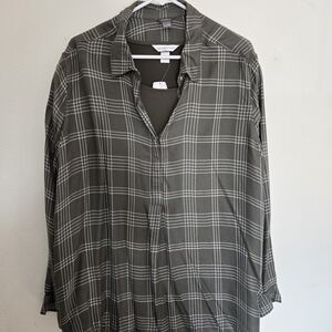 Plaid Button-Up Shirt